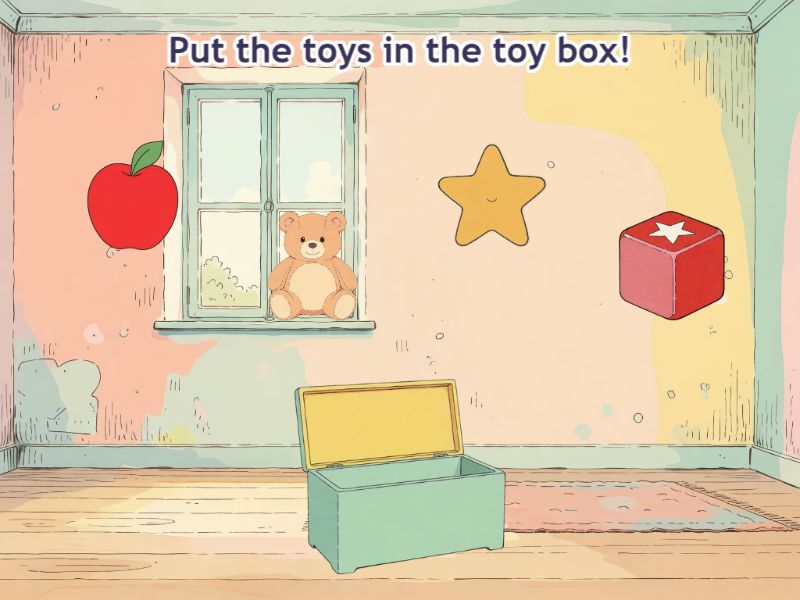 Clean-Up Time toddler game screenshot
