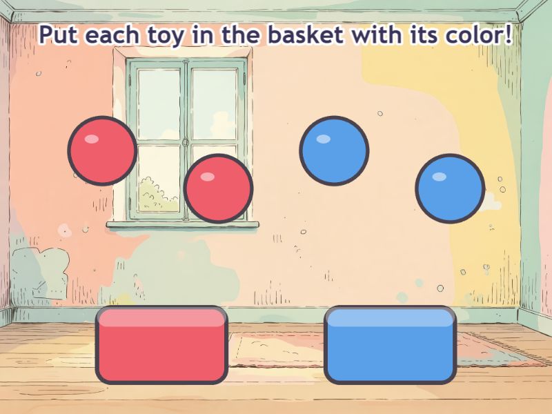 Rainbow Sort toddler game screenshot